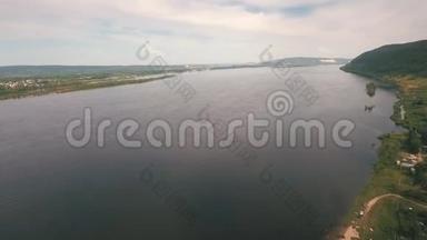 伏尔加河的鸟瞰图